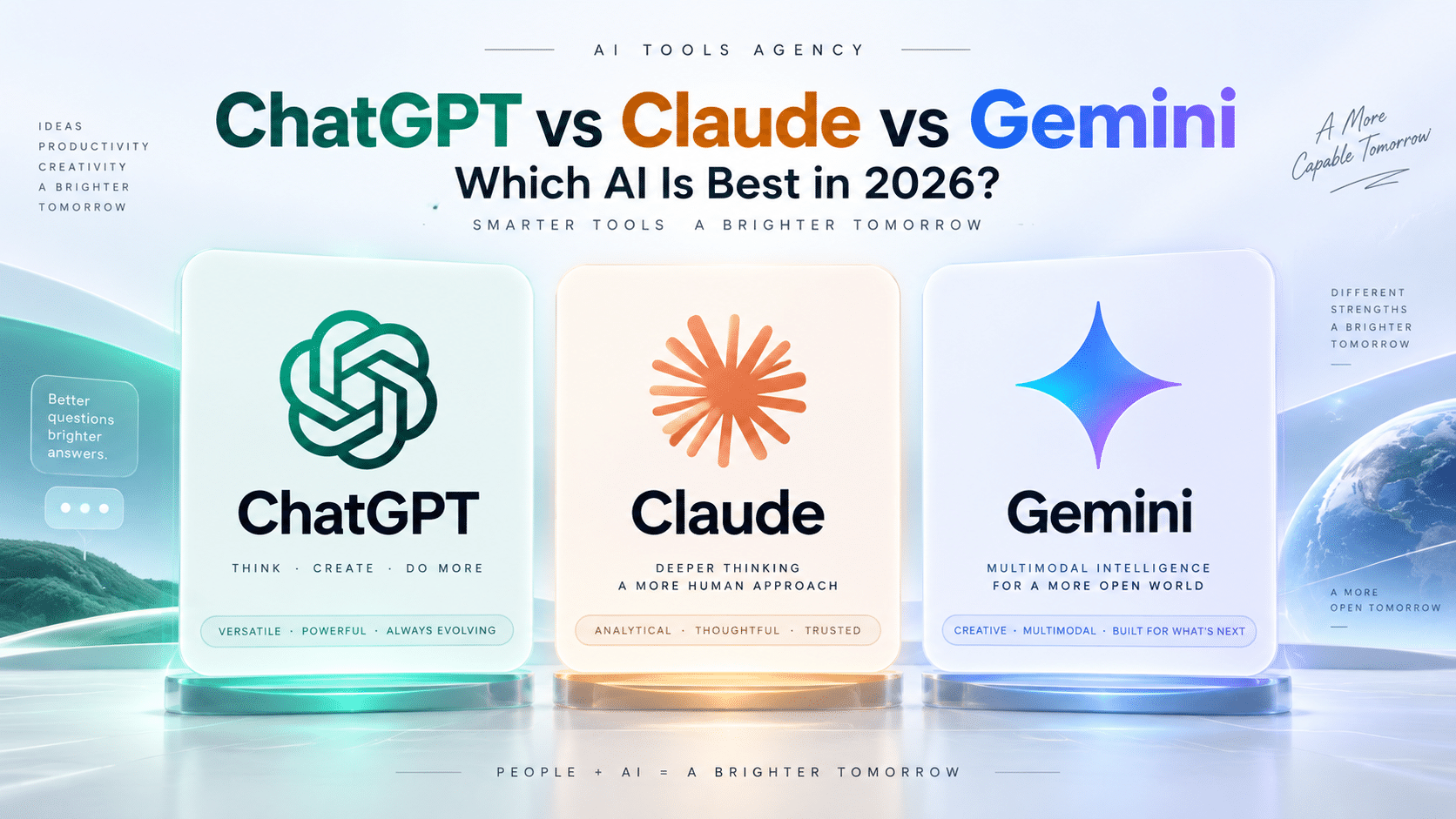 ChatGPT vs Claude vs Gemini comparison in 2026